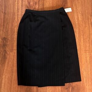 Emanuel Ungaro Black Pinstripe Pencil Skirt
